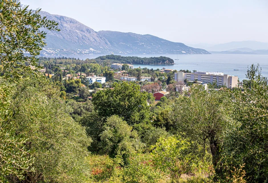 Benitses neighborhood in Corfu