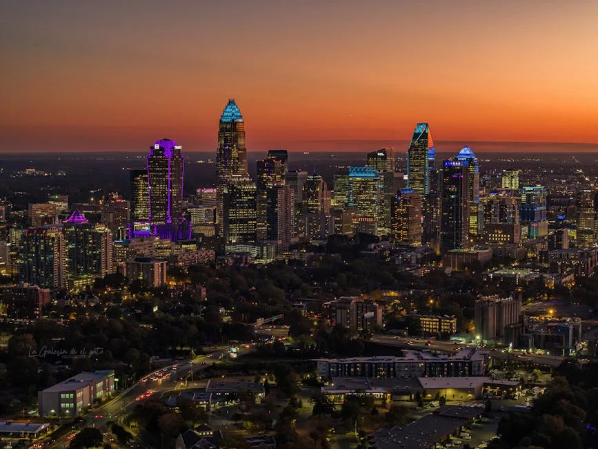 Uptown Charlotte neighborhood in North Carolina